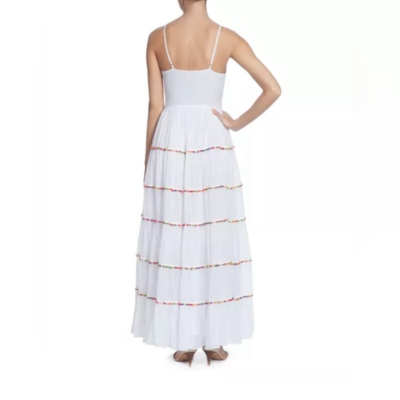 Catherine Malandrino Soumaya Tiered Ruffle Pom-Pom Maxi Dress - XS - NWT - Picture 2 of 2